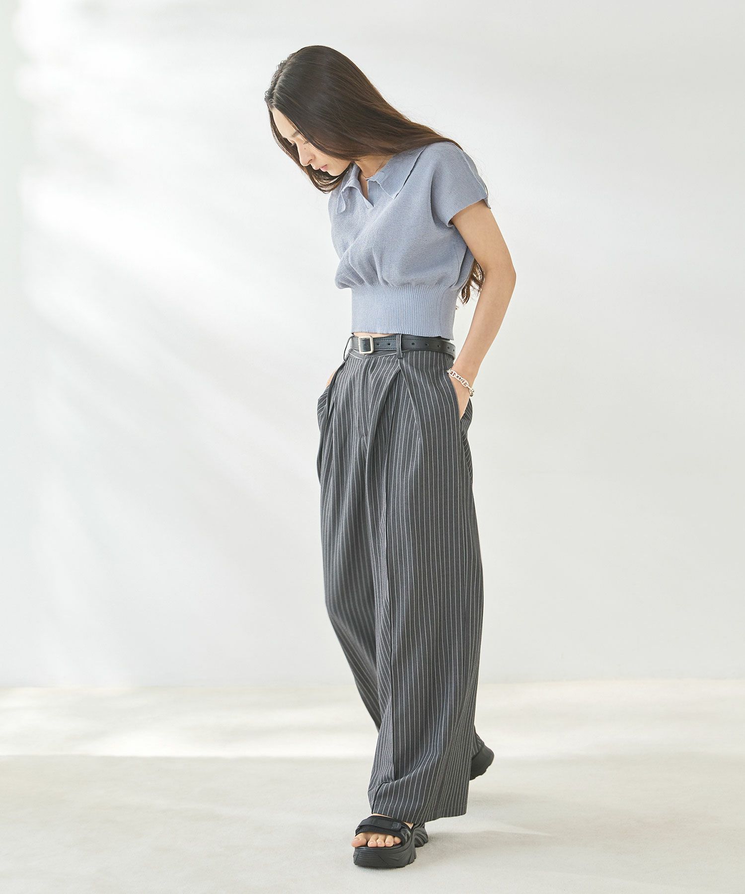 クロスタックワイドスラックス | MOARE